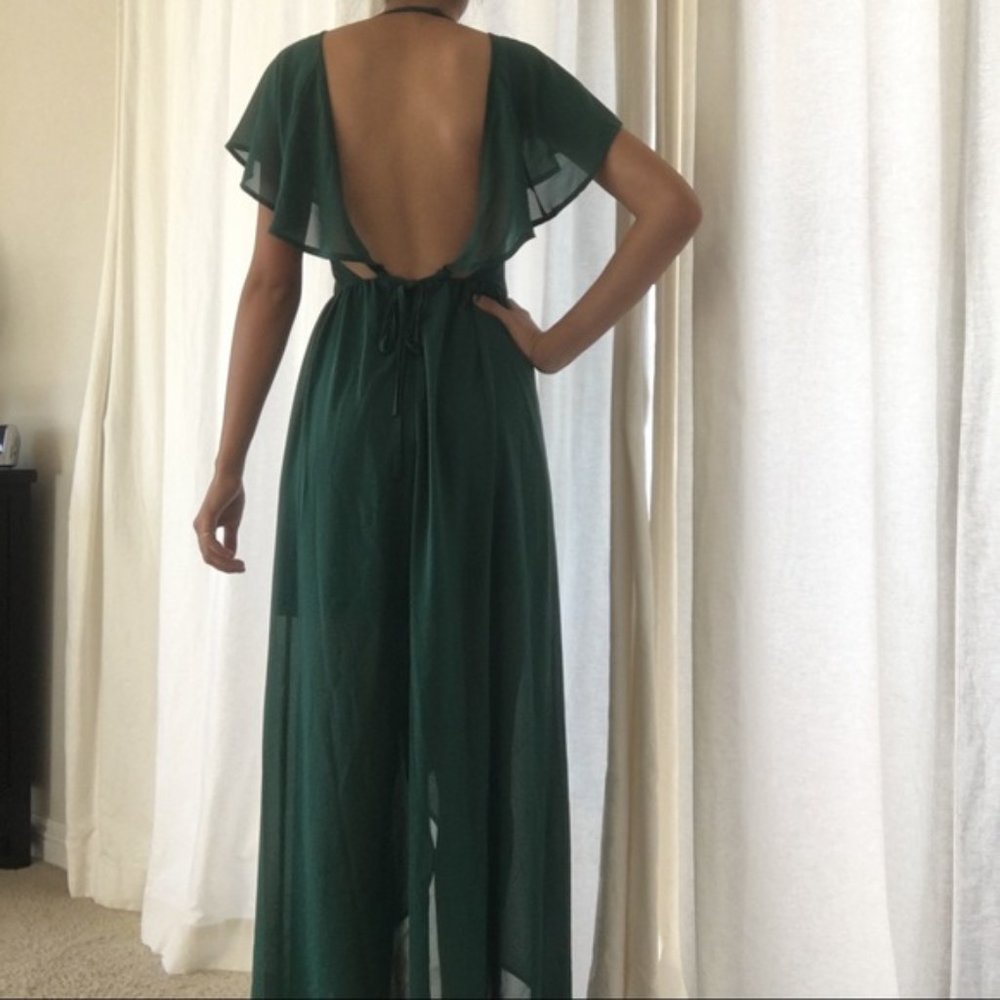 💚  The perfect Jade Green Chiffon Maxi Dress